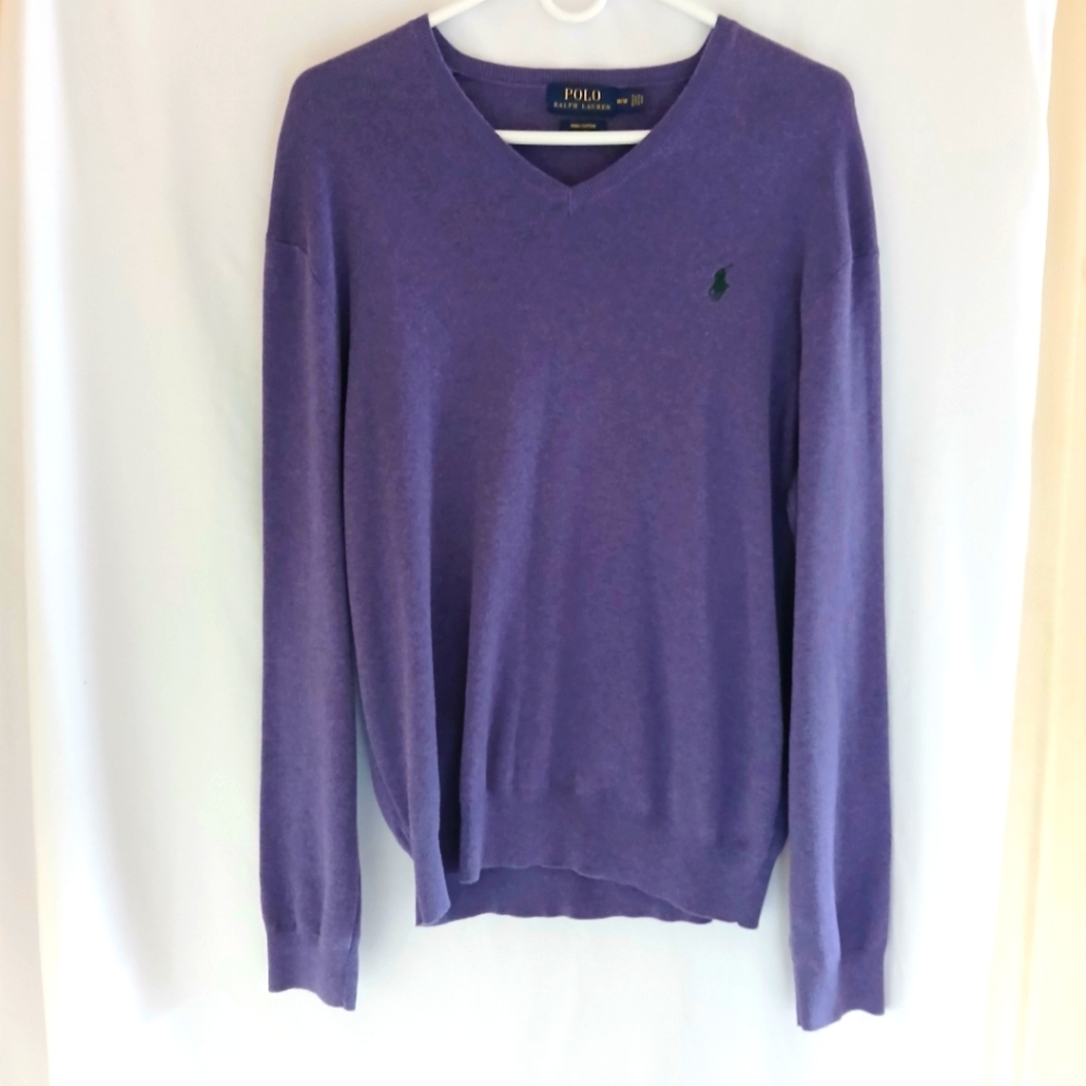 COPY - Ralph Lauren Polo V Neck Pima Cotton Sweater